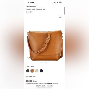 Leather designer bag Gigi of New York with duster bag